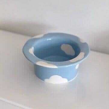 "Checkered" Porcelain Hat Bowl / Mug / Cup Set 0 Artedimo Hat bowl-clouds 