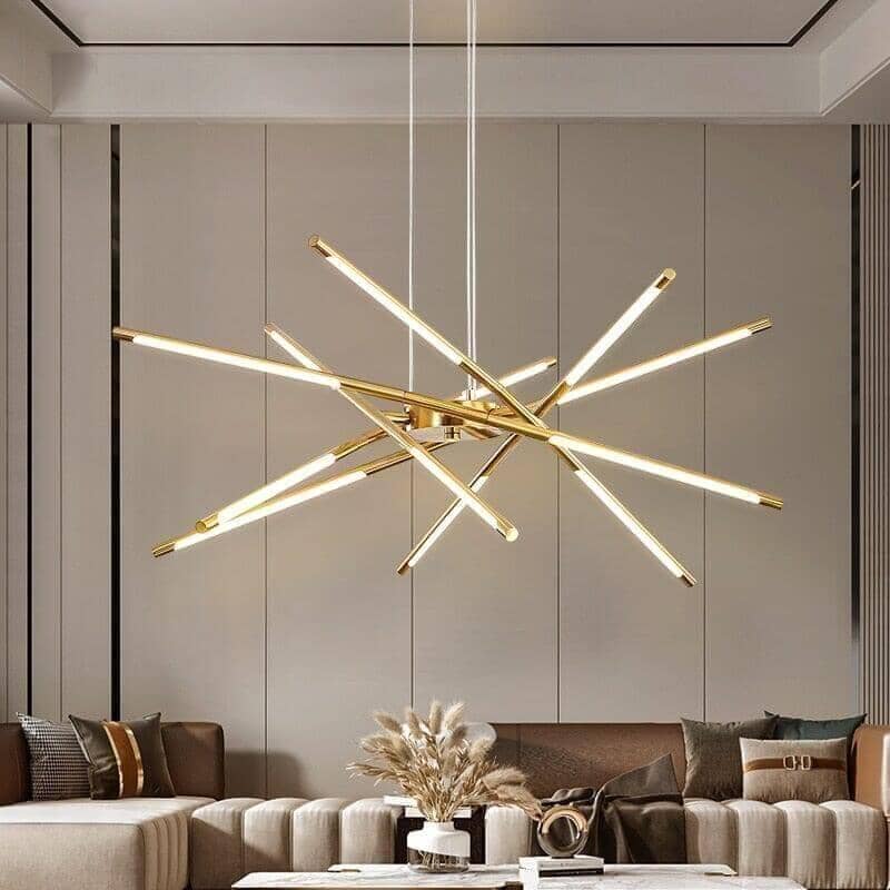 "Draco" Modern Chandelier Decorative in Black & Gold Ceiling lamp Artedimo 