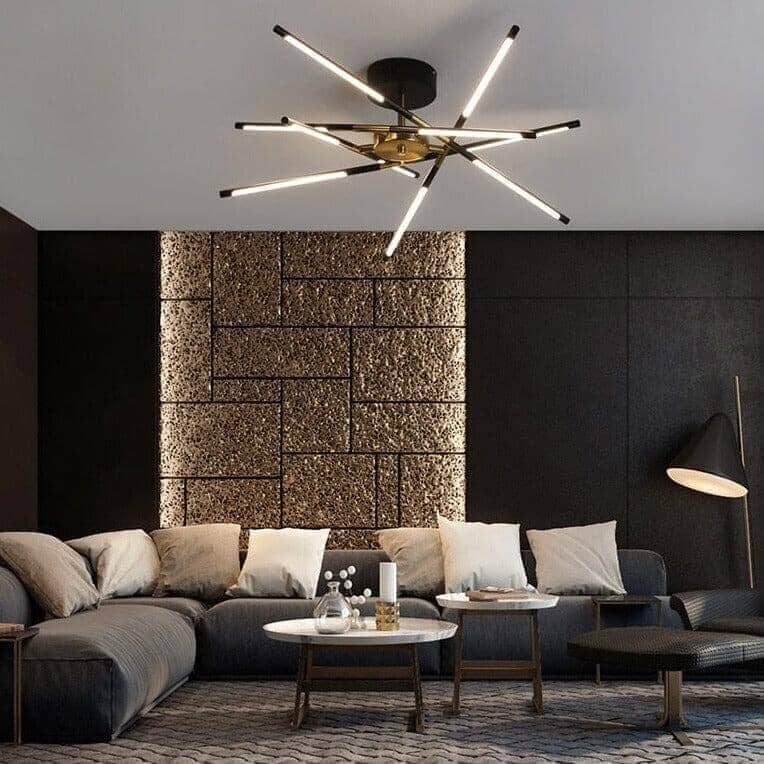 "Draco" Modern Chandelier Decorative in Black & Gold Ceiling lamp Artedimo 