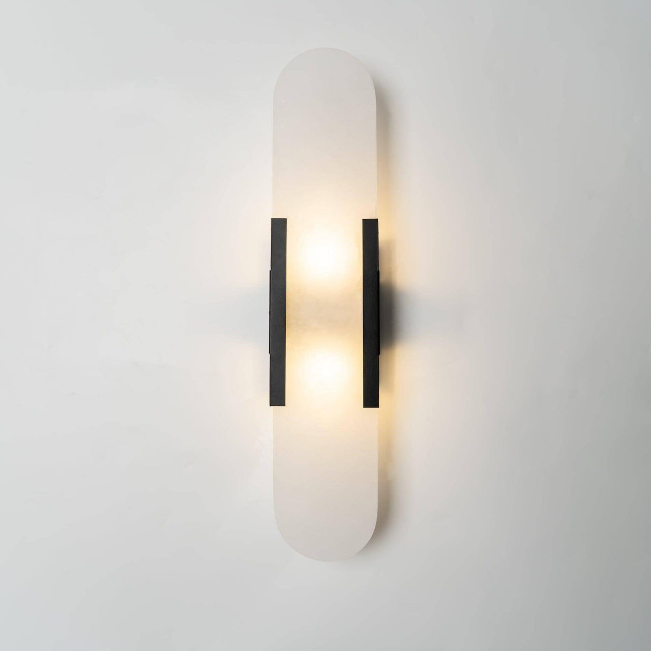 "Alabaster Dream" Marble Wall Lamp Sconce in Black / Gold Wall Sconce Lamp Artedimo Black Dia 10cm x H 35cm / 3.9″ x H 13.8″ 