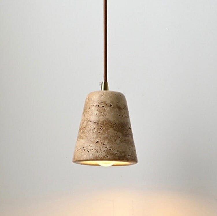 Travertine Lamp - Stone Lighting - Kitchen Island Light - Hanging Pendant Light - Minimalist Pendant Lamp Pendant Lights Artedimo 