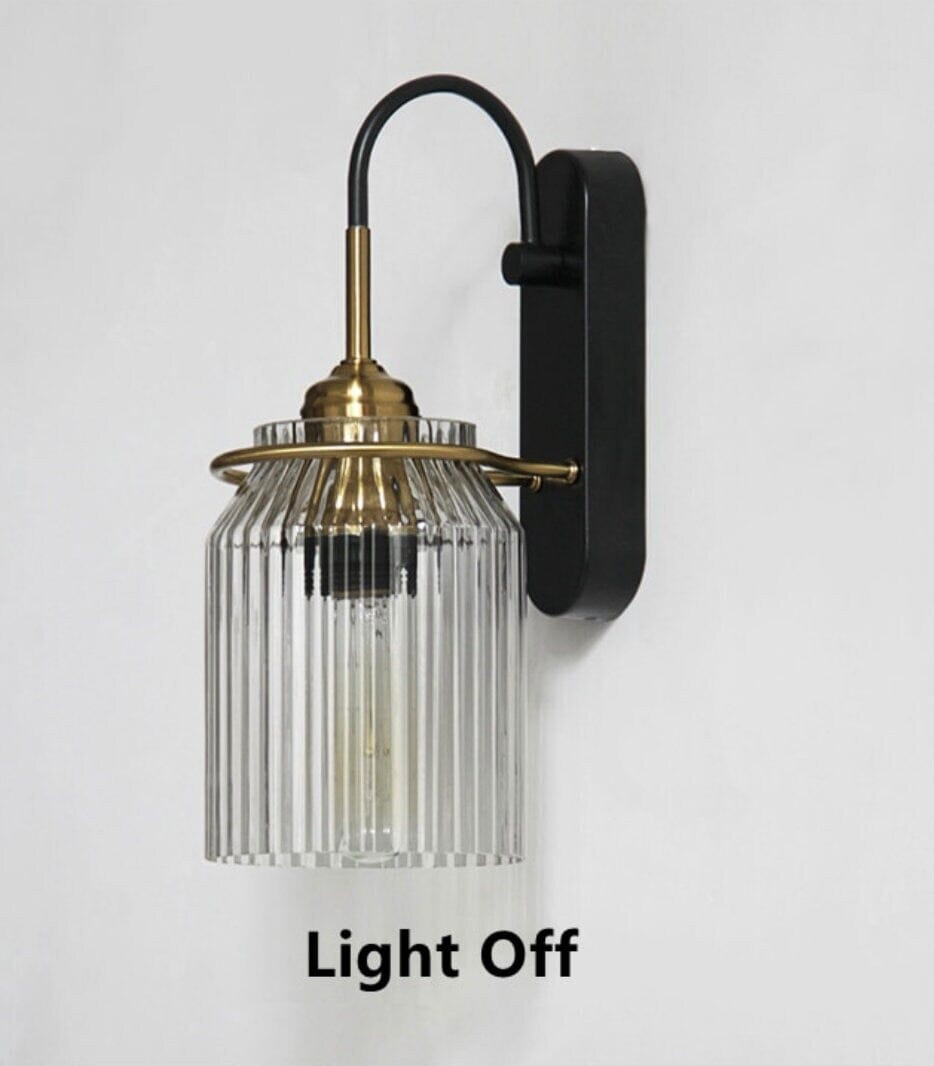 Retro Industrial Style Wall Lamp "RETRO-LUTIONARY" Iron and Glass Wall Light Sconces Artedimo 