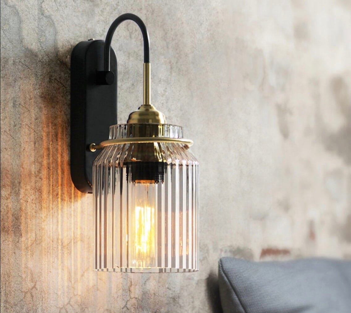 Retro Industrial Style Wall Lamp "RETRO-LUTIONARY" Iron and Glass Wall Light Sconces Artedimo 
