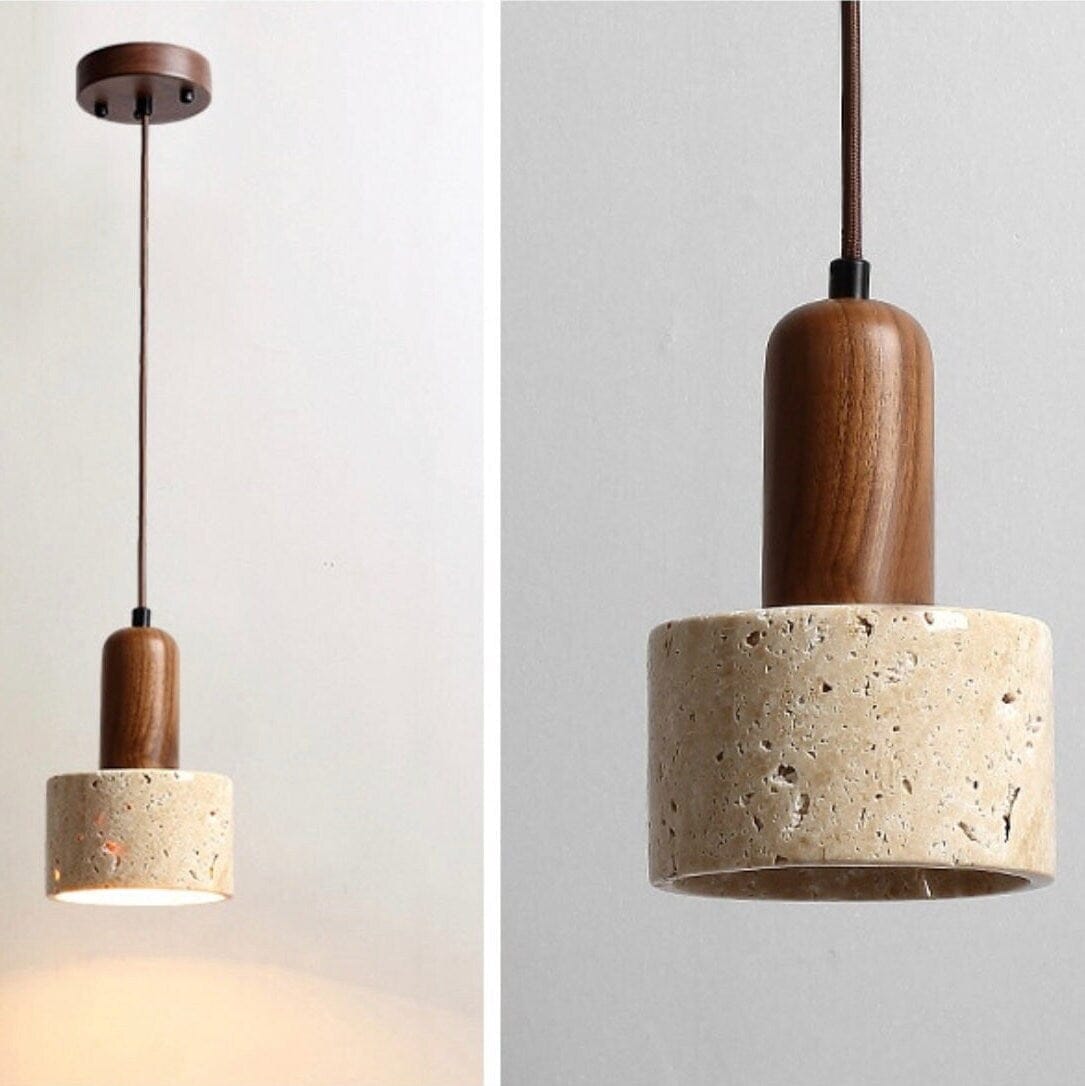 Travertine Lamp - Stone Pendant Light - Organic Modern Lamp - Unique Pendant Light Pendant Lights Artedimo 
