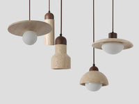 Thumbnail for Travertine Hanging Lamp - Stone Lighting - Pendant Lighting - Minimalist Hanging Pendant Lamp Pendant Lights Artedimo 