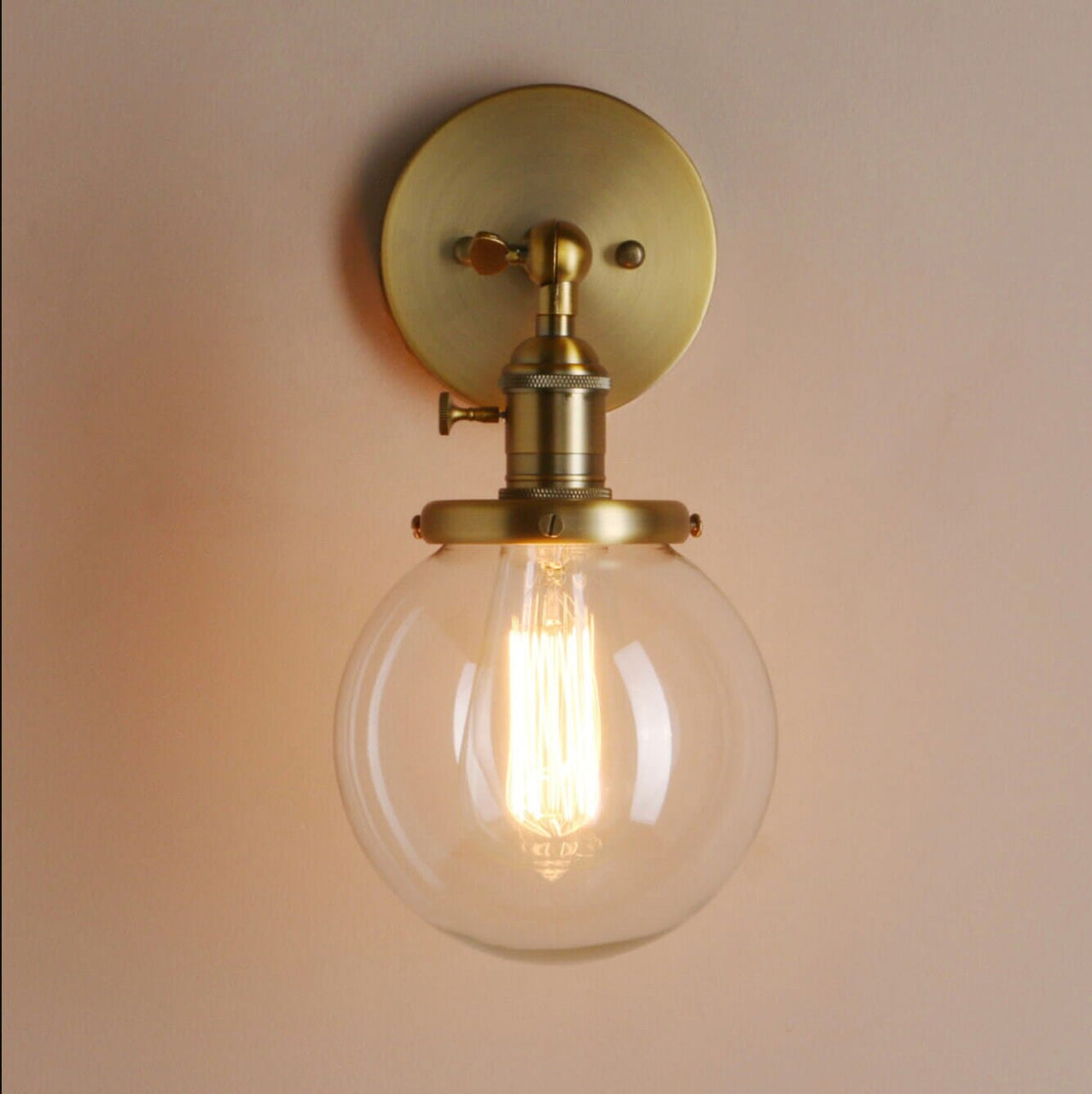 Antique Gold Wall Mount Fixture "WALL-EYE" Stylish Wall Lamp hardware & plug-in Sconces Artedimo 