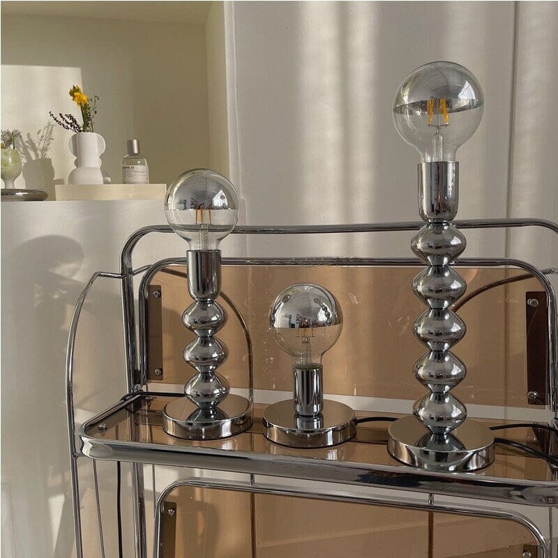Chrome Table Lamp with Nordic Design - Glass Bedside Light - Modern Home Decor Lighting Table Lamps Artedimo 