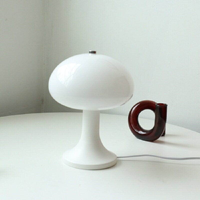 Vintage Mushroom Table Lamp - Wood and Glass Lamp - Modern Bedside Light Table Lamps Artedimo 
