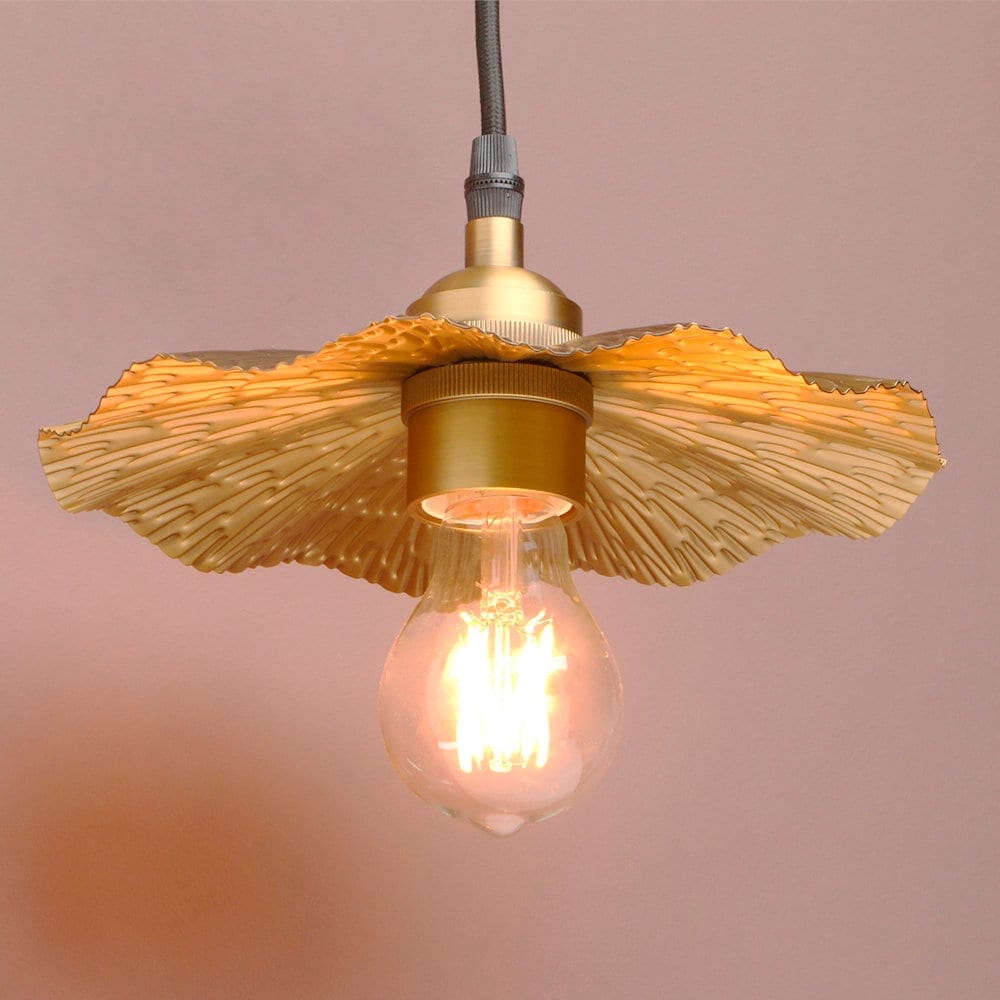Gold Hanging Lamp - Brass Pendant Light - Gold Flower Lighting with Industrial Vibe Pendant Lights Artedimo 