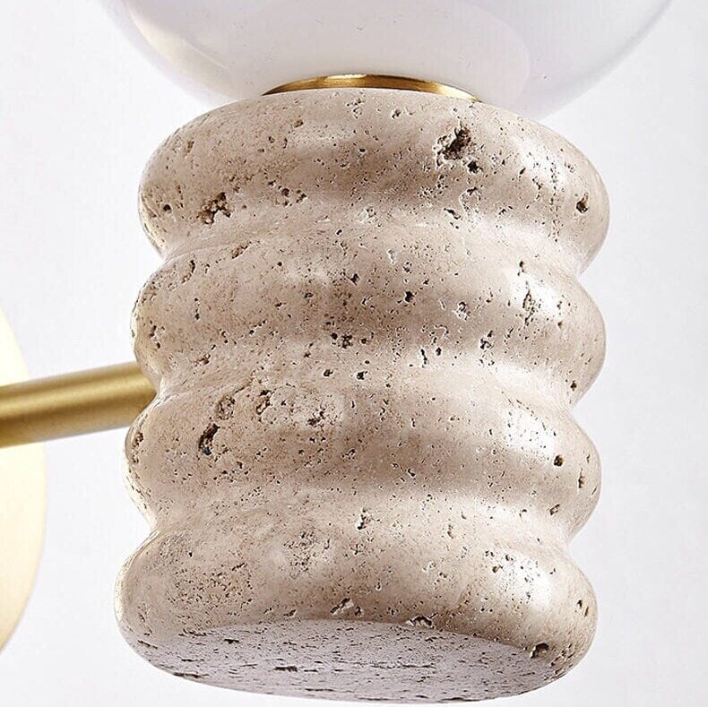 Travertine Sconce- Nordic Aesthetics Globe Wall Light - Nordic Lamp in Beige - Luxury Lighting Sconces Artedimo 