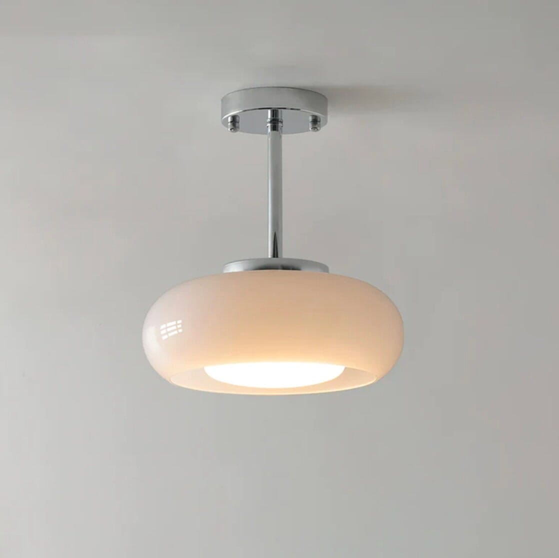 White Ceiling Lamp - Mid Century Chandelier - Semi Flush Mount Lamp - White Light Fixture Pendant Lights Artedimo 